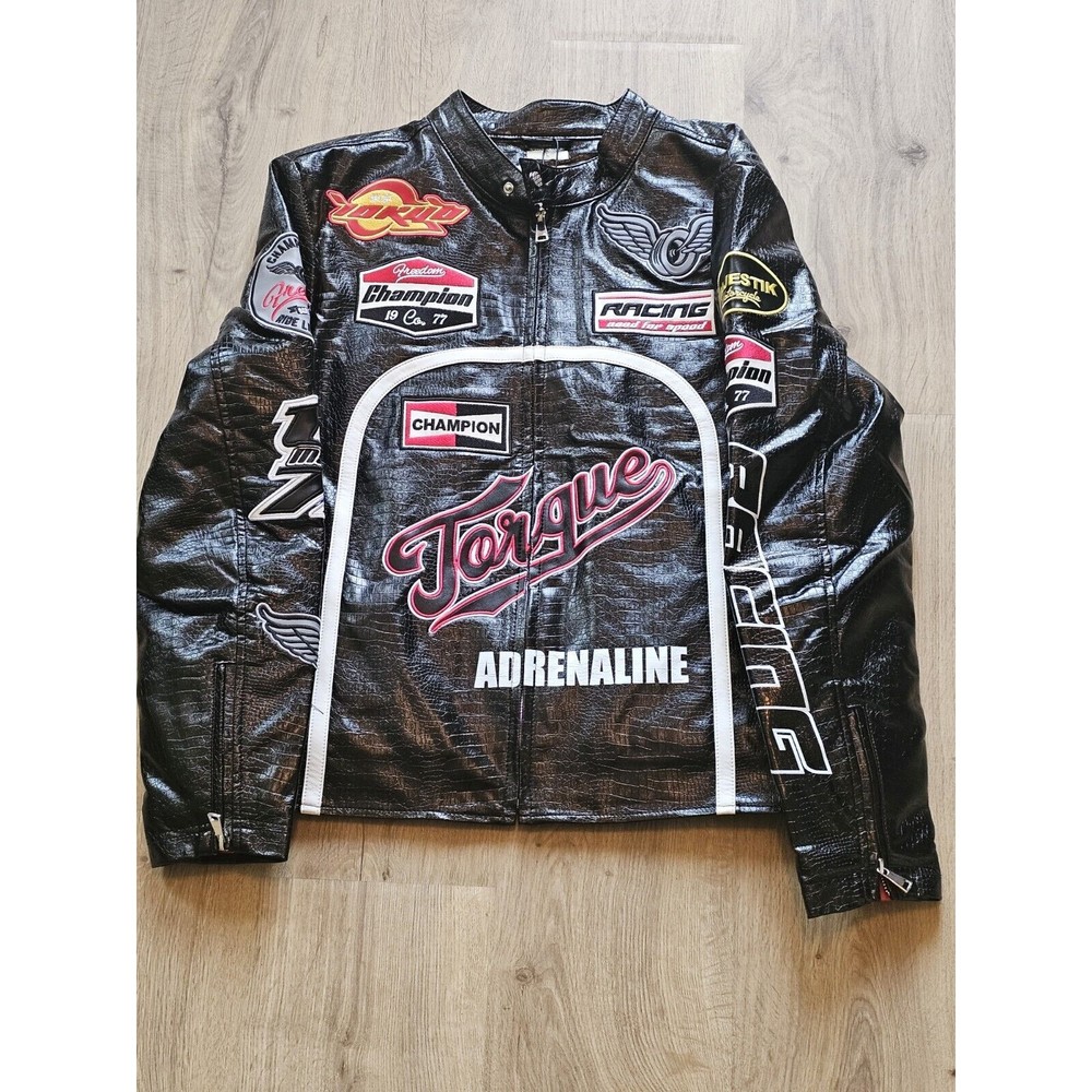 Majestik Speedster Faux Leather Racing Jacket Men's LG